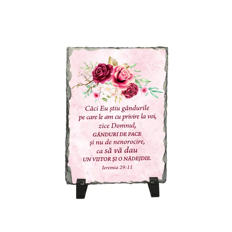 Caci eu stiu gandurile pe care le am..., piatra ardezie personalizata, cu mesaj model, pa090